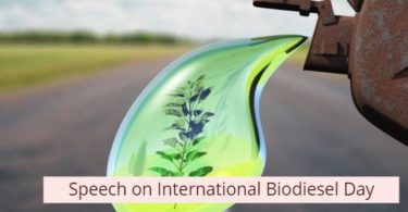 Speech on International Biodiesel Day in Hindi