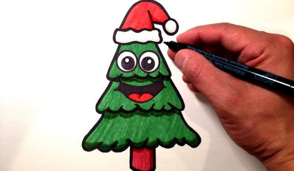 Christmas tree drawing