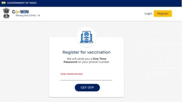 Co-win gov in registration login