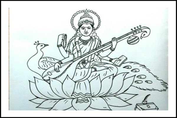 Drawing on Basant Panchami