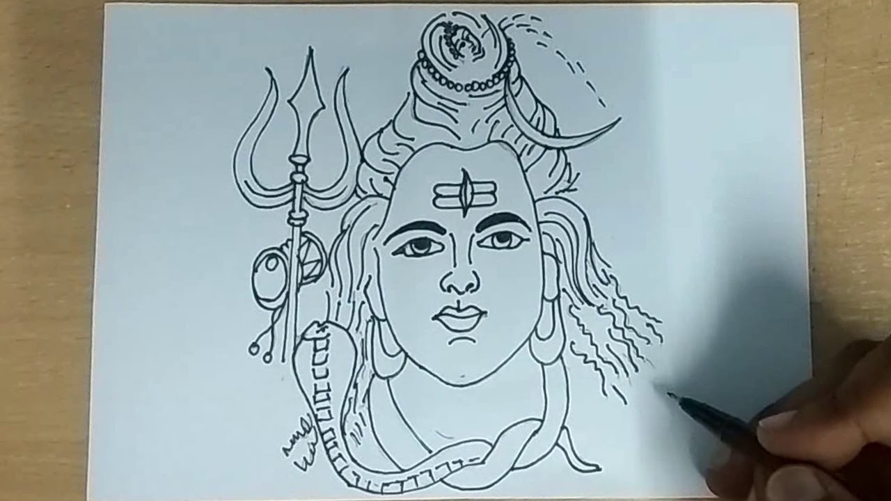 Shiva drawing for kids