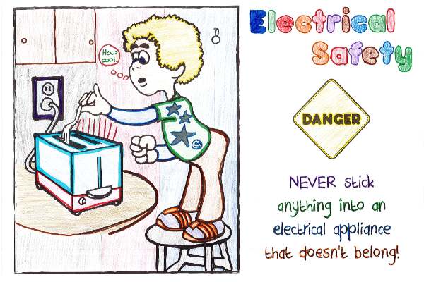 Electrical safety poster drawing