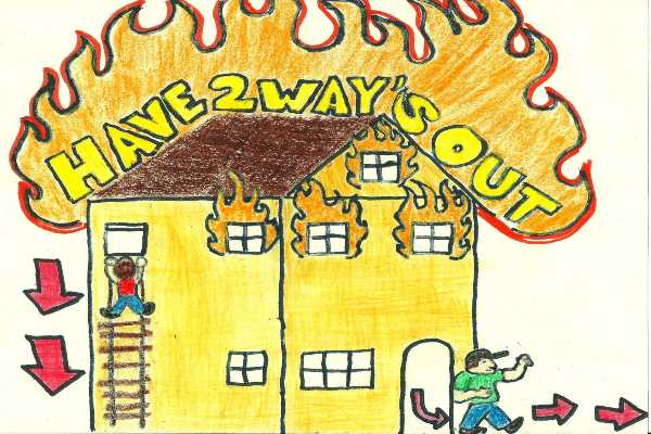 Fire safety poster drawing