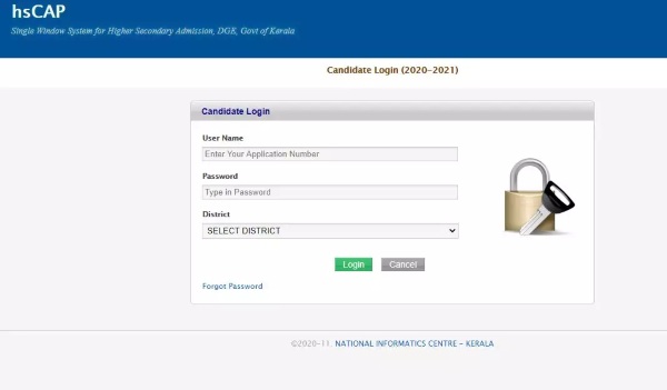 Kerala HSCAP hscap kerala gov in candidate login